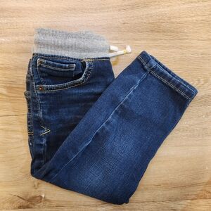 Cat & Jack Blue Denim Joggers with Gray Waistband